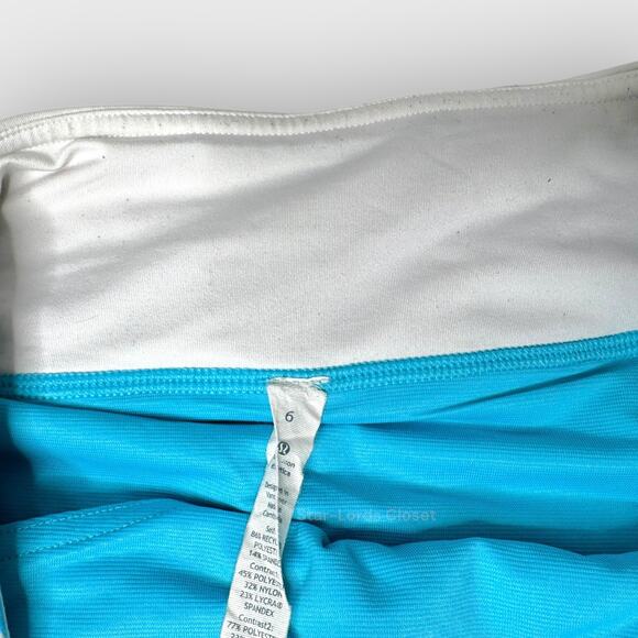 Lululemon Groovy Running Short 6 Spry Blue Quilt Retired Rare 90s Athleisure - Picture 3 of 5
